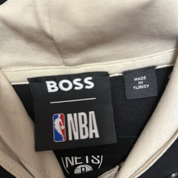 Brooklyn Nets NBA x Hugo Boss Black Bounce Logo Tri-Blend Pullover Hoodie - Size - Picture 3 of 8